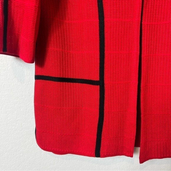Ming Wang Heritage Fit Red Black Women Sweater or Blazer Top Petite Smal… - Picture 7 of 7